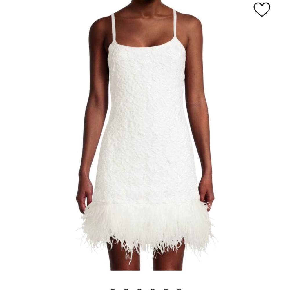 NWT Likely Ivory White Feather Hem MiniDress size 6